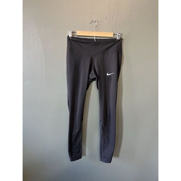 Nike Womens Black Athletic Dri-Fit Legging Pants Size Small w/ Drawstring - Picture 1 of 3